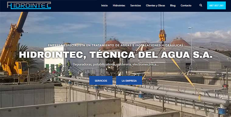 nuevo sitio web de Hidrointec Jaén